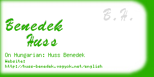 benedek huss business card